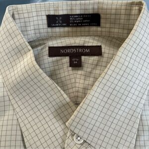 Men’s cream colored Nordstrom button up shirt.